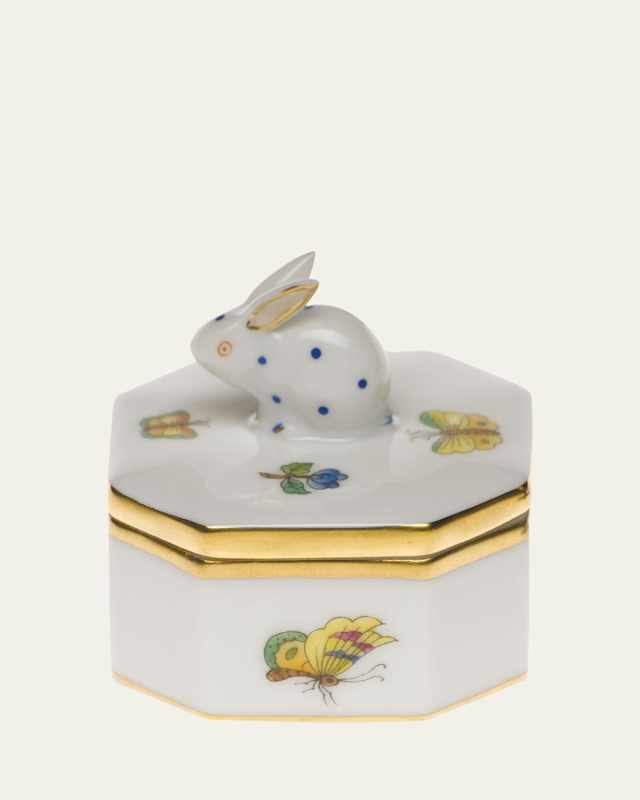 Queen Victoria Green Small Octagonal Bunny Box